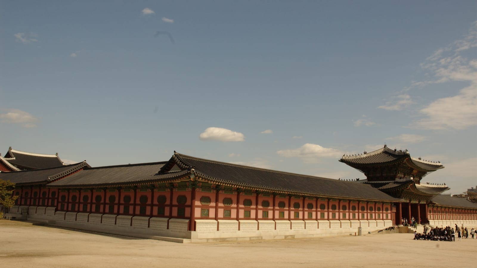 The tiled rooflines of Gyeongbokgung Palace in Seoul, South Korea
